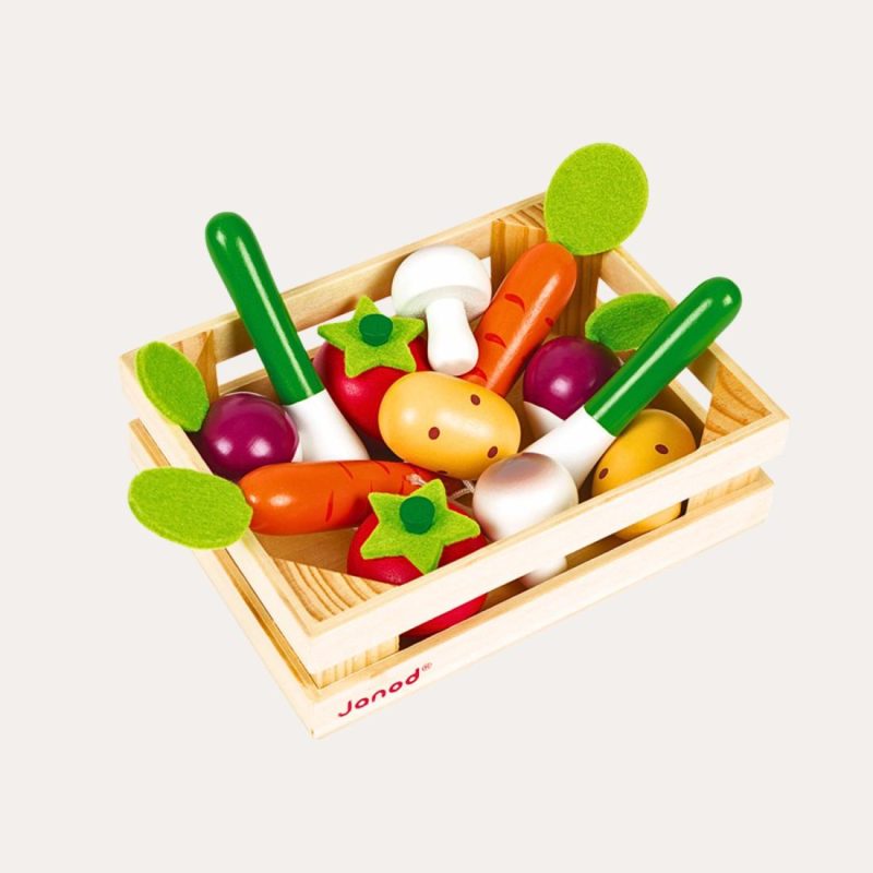 12 Vegetables In Wooden Crate Educational Toys