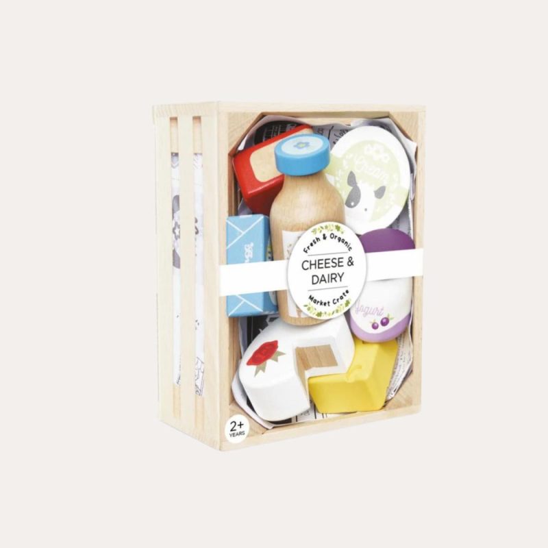 Cheese & Dairy Wooden Market Crate Educational Toys