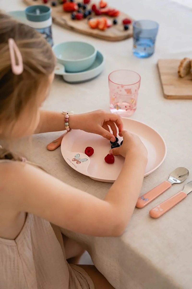 Children’s Dinnerware 6-Piece Set – Flowers & Butterflies Dinner Plates, Bowls