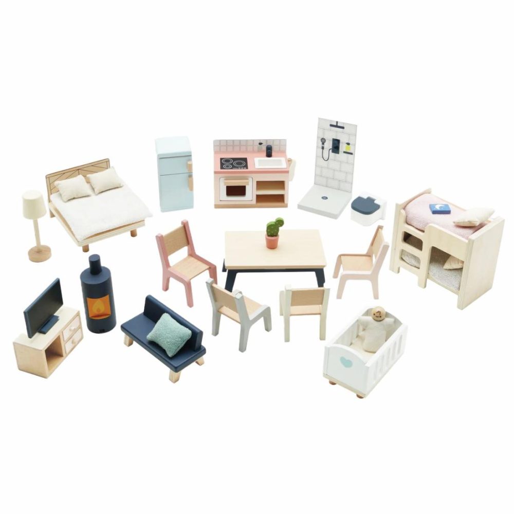 Doll House Furniture Set (35 Pieces) Doll Houses