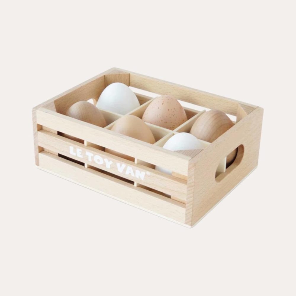 Farm Eggs Wooden Market Crate Educational Toys