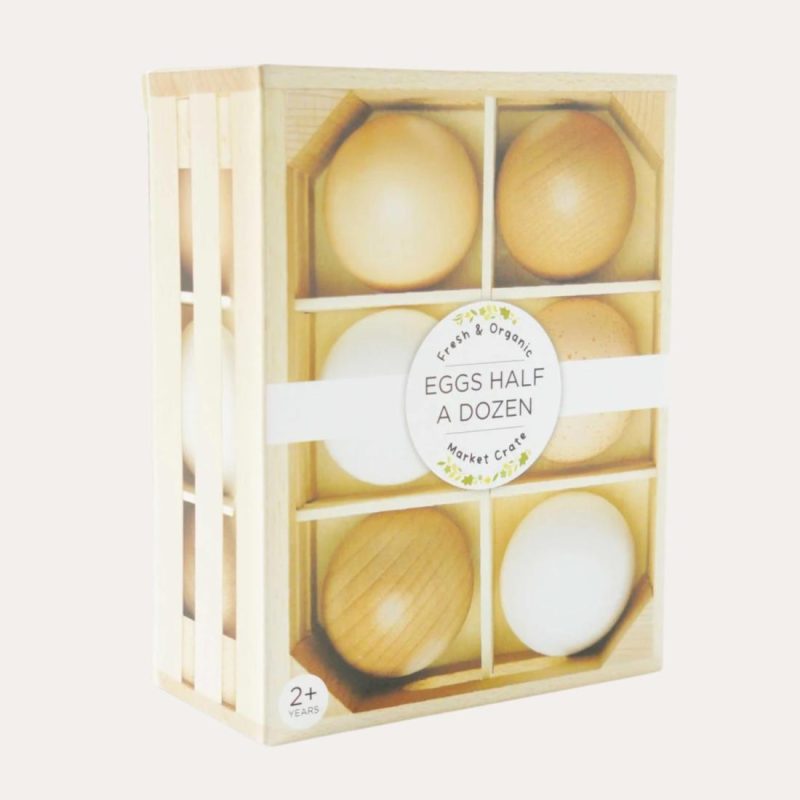 Farm Eggs Wooden Market Crate Educational Toys