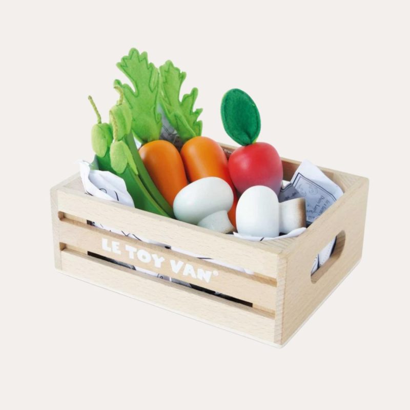 Harvest Vegetables Wooden Food Crate Educational Toys