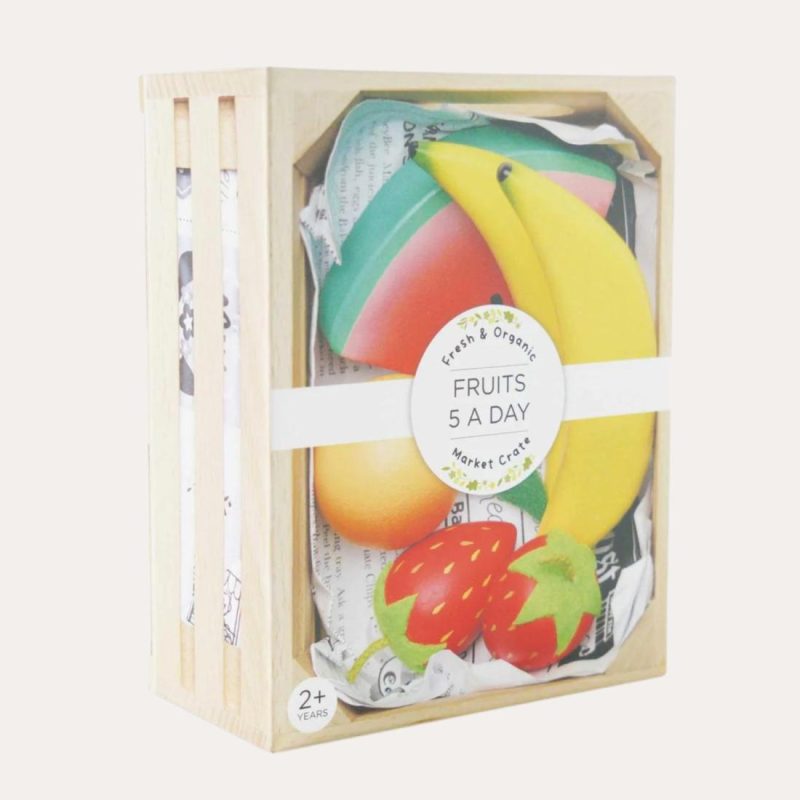 Smoothie Fruit Wooden Market Crate Educational Toys