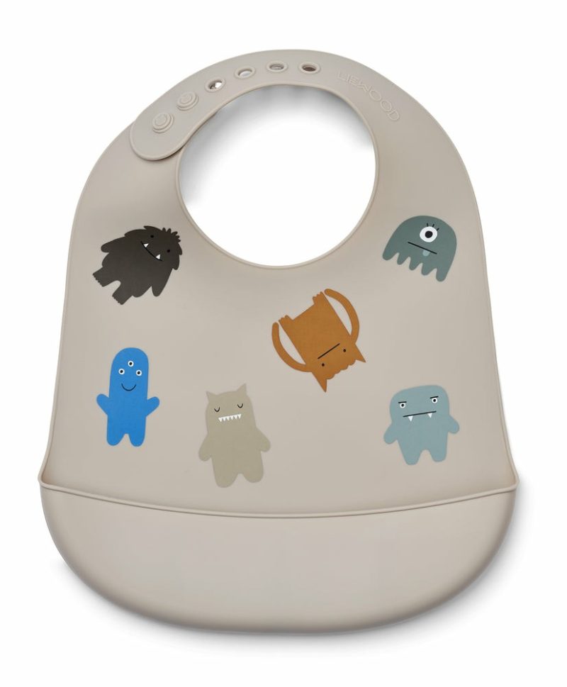 Tilda Printed Bib – Monster / Mist (2 Pack) Bibs