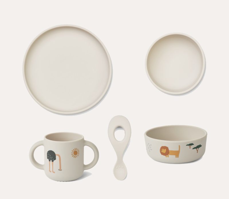 Vivi Printed Tableware Set – Safari / Sandy Dinner Plates, Bowls