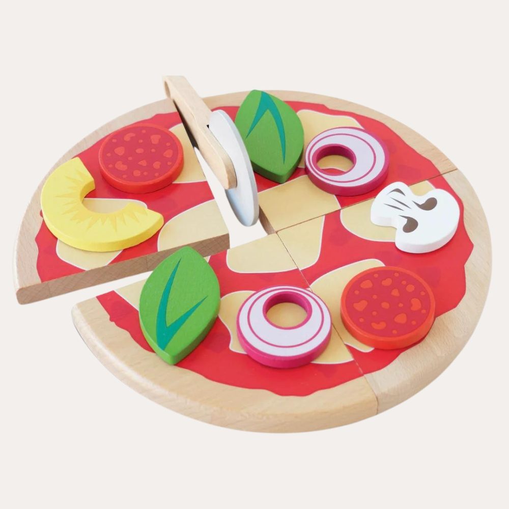 Wooden Pizza & Cutter Educational Toys