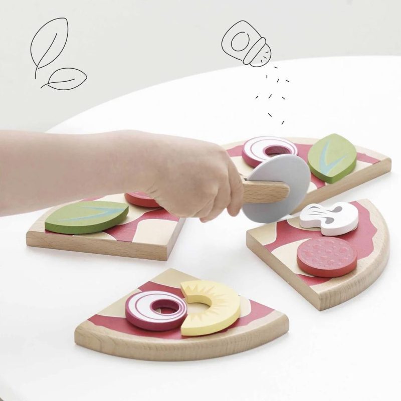 Wooden Pizza & Cutter Educational Toys