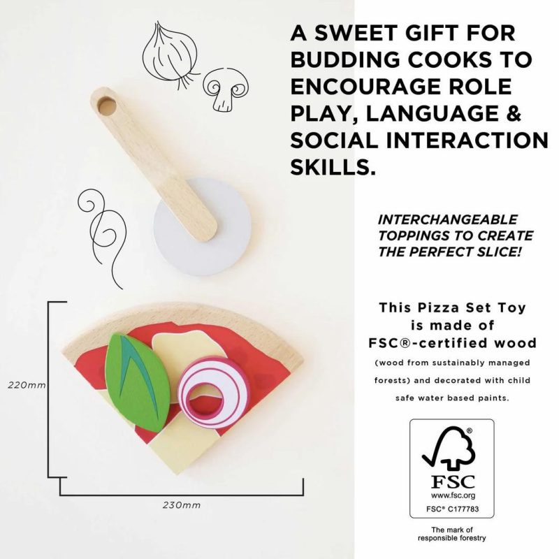 Wooden Pizza & Cutter Educational Toys