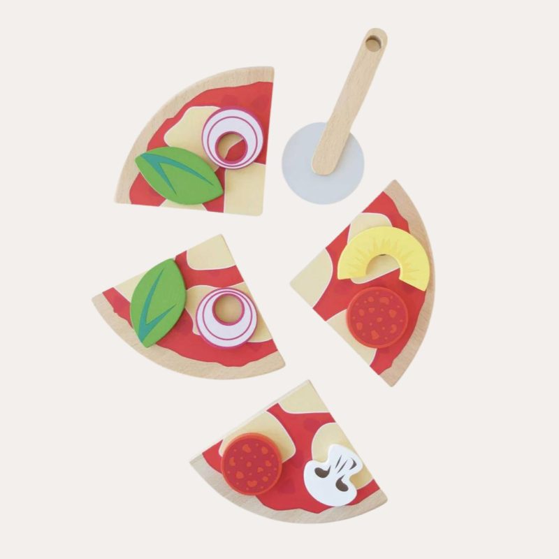 Wooden Pizza & Cutter Educational Toys