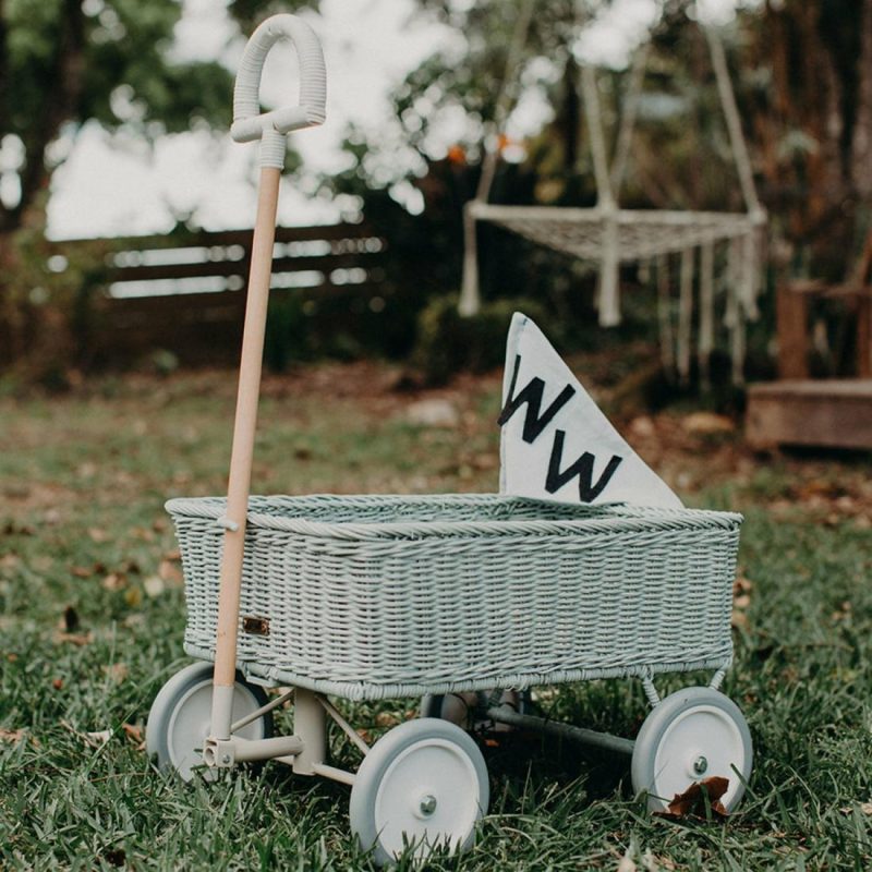 Rattan Wonder Wagon – Vintage Blue Educational Toys