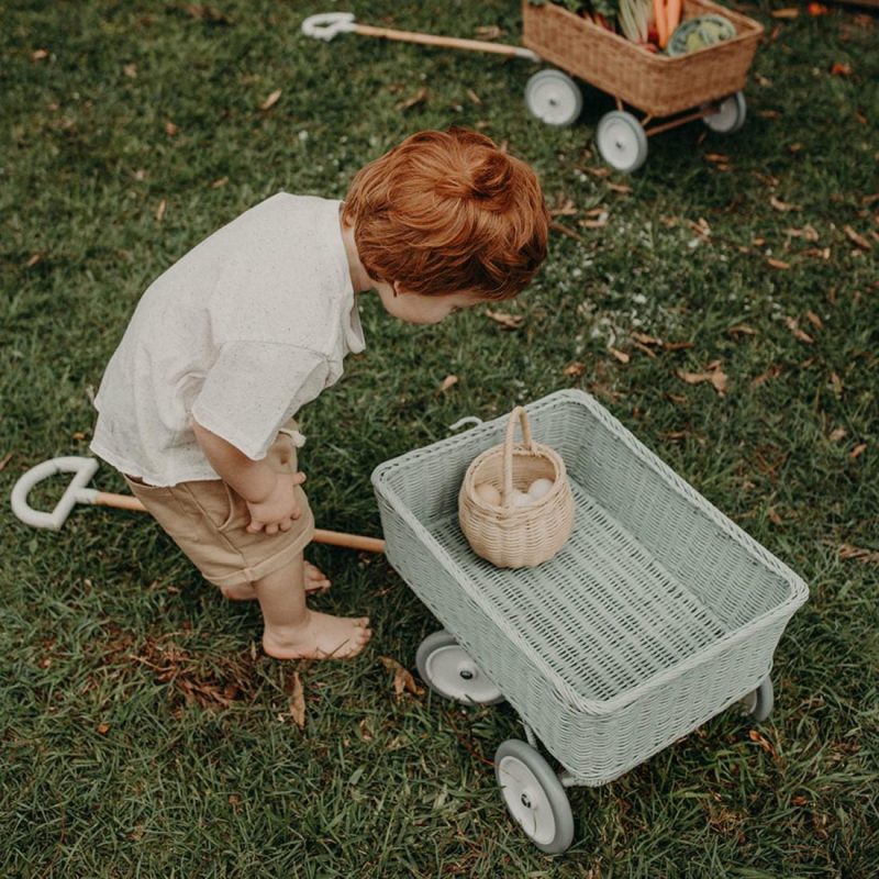 Rattan Wonder Wagon – Vintage Blue Educational Toys