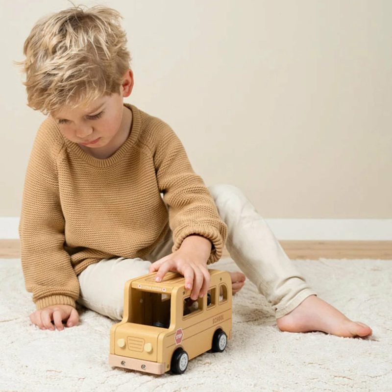 School Bus With Figures Cars, Planes & Transport