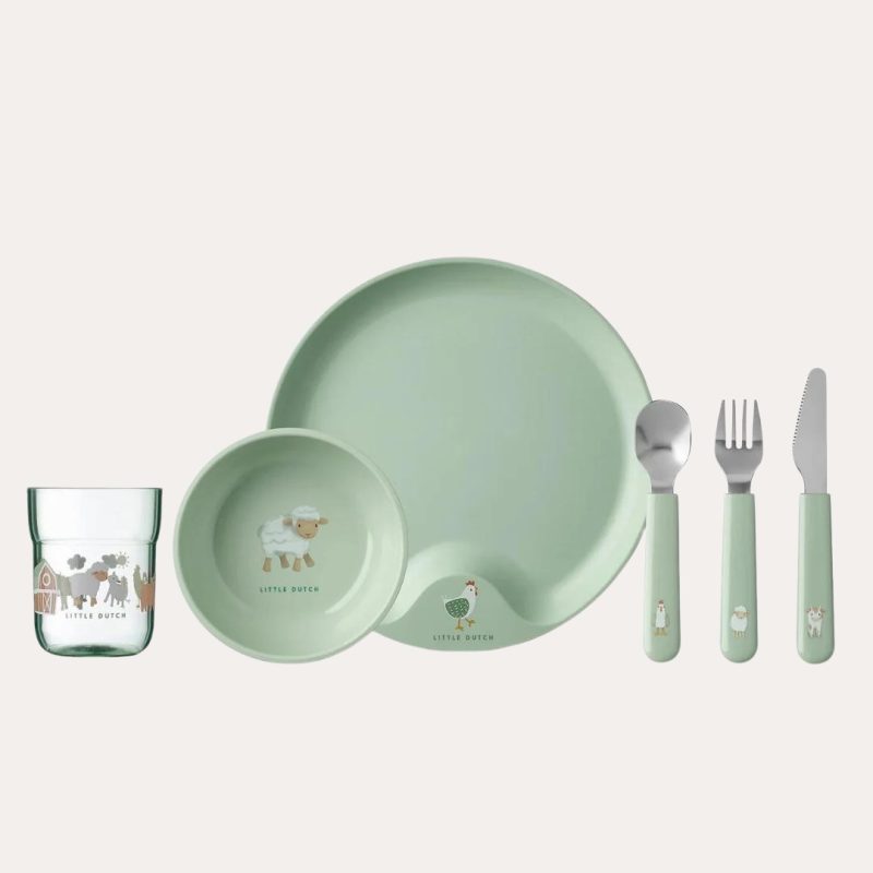 Children’s Dinnerware 6-Piece Set – Little Farm Dinner Plates, Bowls