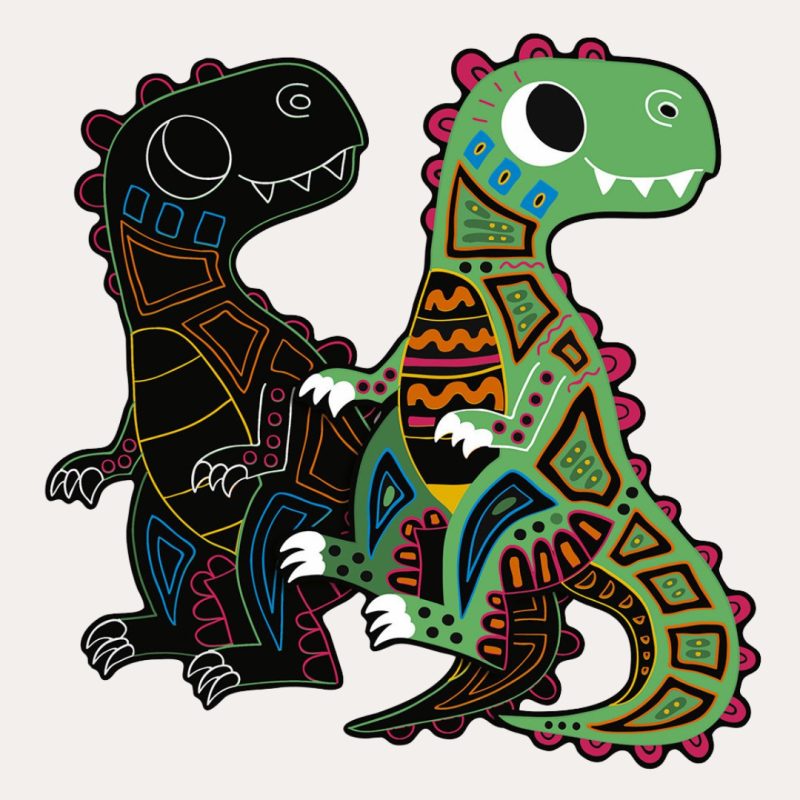 Scratch Art Dinosaur Cut-Outs Books